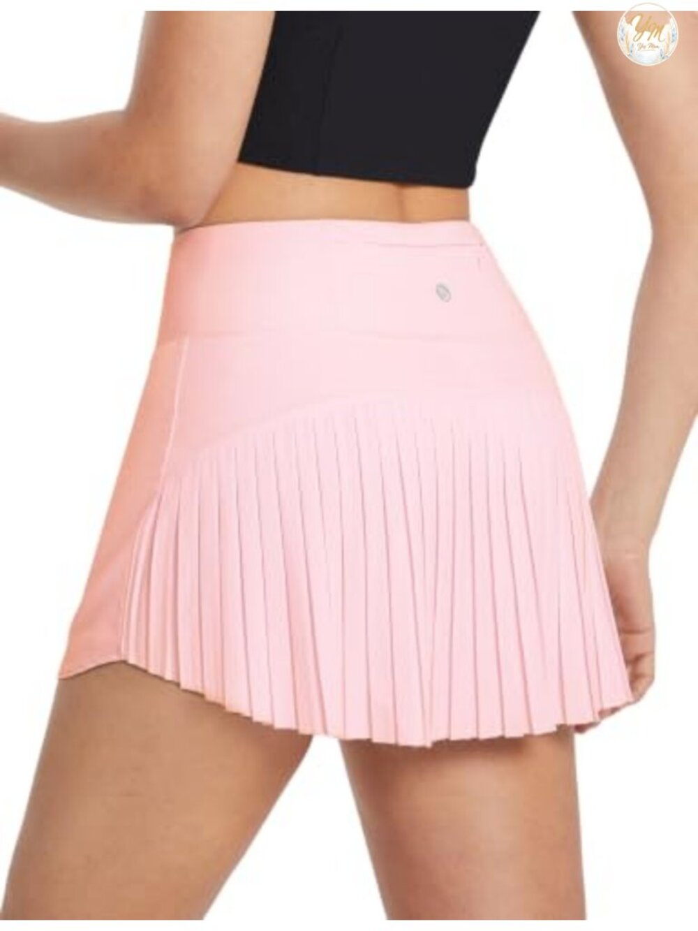 Pleated Tennis Skort with 3 Pockets High Waist Tummy Control Golf Skirt